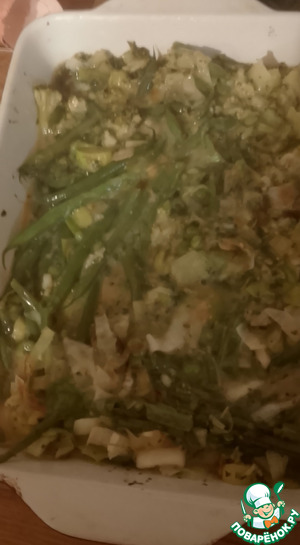 Маакуда из брокколи, бобов, лука-порея Маакуда из брокколи, бобов, лука-порея